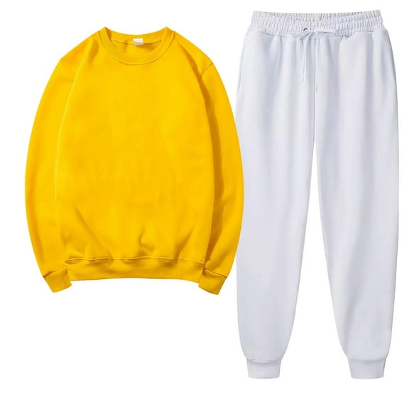 FAIWAD Women Sweatshirts Outfits Long Sleeve Solid Color Pullover Tops and Sweatpants 2PCS Lounge Tracksuit Set