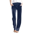 thumbnail image 1 of FAIWAD Women Velour Pants Elastic Waist Drawstring Soft Velvet Sweatpants Straight Leg Athletic Joggers with Pockets, 1 of 7