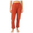 thumbnail image 1 of FAIWAD Women Wide Leg Cargo Pants Casual High Waisted Elastic Pants Straight Patchwork Sweatpant with Pockets (X-Large, Red), 1 of 6