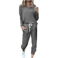 thumbnail image 1 of FAIWAD Women's 2 Piece Outfit 2 Piece Sweatsuits Long Sleeve Pullover Top and Drawstring Jogger Sweatpants, 1 of 5