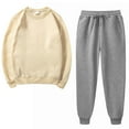 thumbnail image 1 of FAIWAD Women's 2 Piece Outfit Long Sleeve Round Neck Pullover Tops and Loose Sweatpants Lounge Outfits, 1 of 5