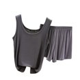 thumbnail image 1 of FAIWAD Women's 2 Piece Pajama Set V Neck Sleeveless Crop Tank Top and Shorts Loungewear Sleepwear Set, 1 of 4