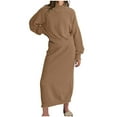 thumbnail image 1 of FAIWAD Women's 2 Piece Sweater Set Ribbed Knit Long Sleeve Pullover Sweater and Midi Skirt Sets, 1 of 7