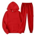 thumbnail image 1 of FAIWAD Women's 2 Piece Tracksuit Long Sleeve Hoodie Sweatshirt and Sweatpants Solid Color Casual Sports Jogging Sets, 1 of 5