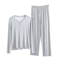 thumbnail image 1 of FAIWAD Women's 2Pc Pajama Outfits Summer Long Sleeve Pullover Tops and Pants Lightweight Loungewear Set with Pockets, 1 of 3