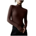 thumbnail image 1 of FAIWAD Women's Basic Turtleneck Top Long Sleeve Turtleneck Ribbed Lightweight Stretch Slim Comft Tops, 1 of 7