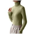 thumbnail image 1 of FAIWAD Women's Basic Turtleneck Top Long Sleeve Turtleneck Ribbed Lightweight Stretch Slim Comft Tops, 1 of 5