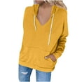 thumbnail image 1 of FAIWAD Women's Casual Lightweight Hooded Top Long Sleeve Drawstring Sweatshirts Loose Pullovers Top with Pocket, 1 of 5