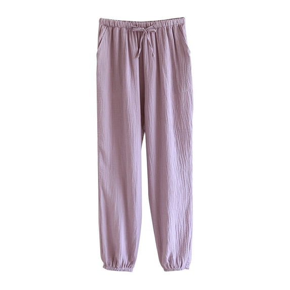 FAIWAD Women's Comfy Pajama Pants Casual Stretch Elastic High Waist Pant Drawstring Lounge Wide Leg Pants
