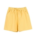 thumbnail image 1 of FAIWAD Women's Cotton Linen Shorts Elastic High Waisted Basic Shorts with Pocket Sporty Workout Shorts, 1 of 4