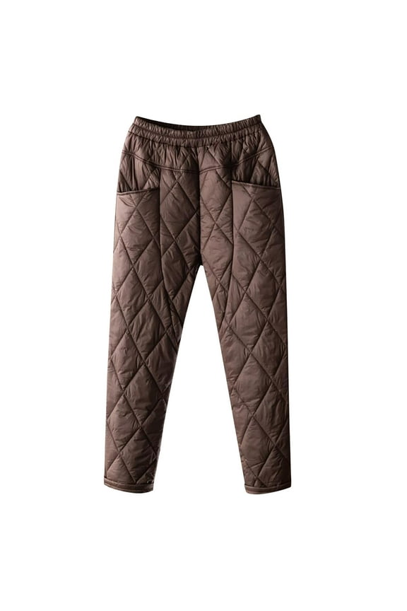 Women's Down Pants Winter Windproof Warm Outdoor Ski Snow Pants Elastic Stiaight Slim Pants