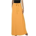 thumbnail image 1 of FAIWAD Women's Elastic High Waisted Maxi Skirt Drawstring Loose Casual Basic A-Line Skirts with Pockets, 1 of 8