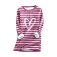 thumbnail image 1 of FAIWAD Women's Fall Winter Fuzzy Tops Long Slleve Round Neck Thickened and Padded Warm Bottoming Tunic Tops, 1 of 2
