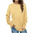thumbnail image 1 of FAIWAD Women's Fall Winter Long Sleeve Pullover Tops Casual Round Neck Solid Color Plus Size Sweatshirt, 1 of 6