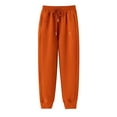 thumbnail image 1 of FAIWAD Women's Fall Winter Sports Straight Leg Sweatpants Drawstring Elastic Waist Lounge Workout Pants (Large, Orange), 1 of 3