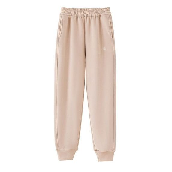 FAIWAD Women's Fall Winter Sports Straight Leg Sweatpants Drawstring Elastic Waist Lounge Workout Pants (XX-Large, Beige)