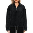 thumbnail image 1 of FAIWAD Women's Flannel Sweatshirt Quarter Zip Fleece Pullover with Drawstring Fuzzy Winter Warm Tops, 1 of 9