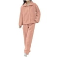 thumbnail image 1 of FAIWAD Women's Fleece Pajama Sets Long Sleeves Button Front Warm Sleepwear with Pants 2pc Pjs Loungewear Outfits, 1 of 3