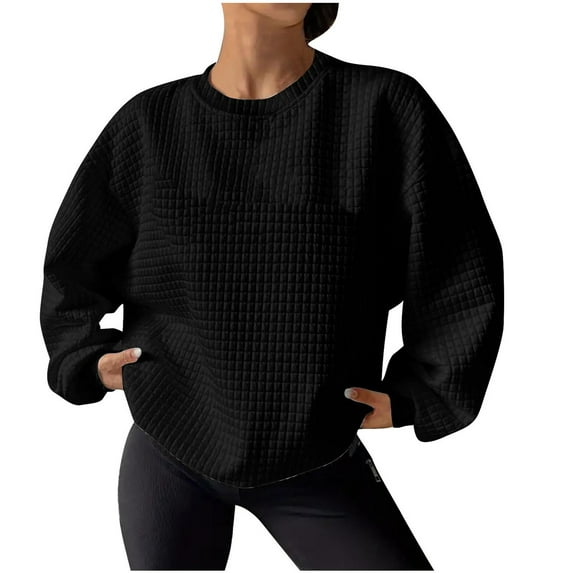 FAIWAD Women's Hoodless Sweatshirt Casual Crewneck Long Sleeve Pullover Tops Fall Winter Outdoor Sports Clothes