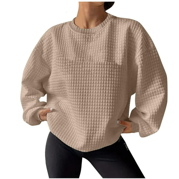 FAIWAD Women's Hoodless Sweatshirt Casual Crewneck Long Sleeve Pullover Tops Fall Winter Outdoor Sports Clothes