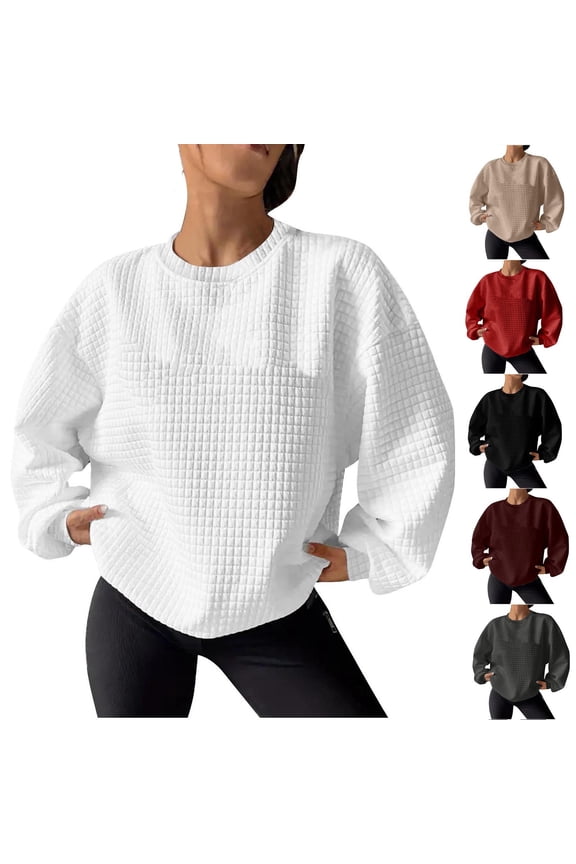 Women's Hoodless Sweatshirt Casual Crewneck Long Sleeve Pullover Tops Fall Winter Outdoor Sports Clothes