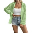 thumbnail image 1 of FAIWAD Women's Lightweight Hoodies Zip Up Casual Solid Color Textured Outerwear Trendy Fall Winter Coat, 1 of 4