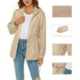 thumbnail image 1 of FAIWAD Women's Lightweight Windbreaker Waterproof Packable Hooded Raincoats with Pockets Outdoor Casual Workout Jackets, 1 of 9