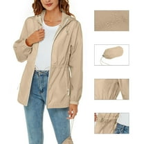 FAIWAD Women's Lightweight Windbreaker Waterproof Packable Hooded Raincoats with Pockets Outdoor Casual Workout Jackets