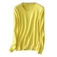 thumbnail image 1 of FAIWAD Winter Tops for Women Crewneck Long Sleeve Knitted Cotton Pullover Tops Basic Lightweight Soft Warm Jumper, 1 of 3