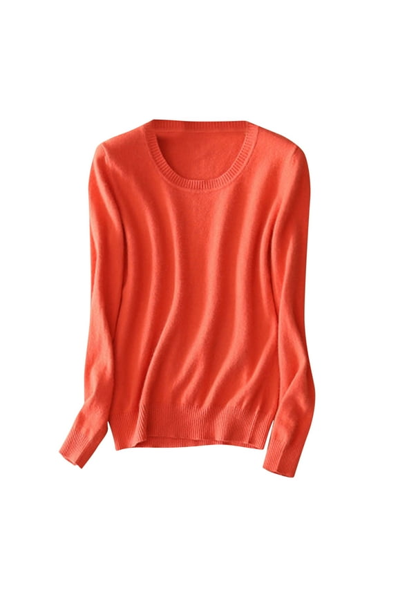 Women's Long Sleeve Tunic Tops Casual Round Neck Loose Blouses Basic Stretch Lightweight Tops
