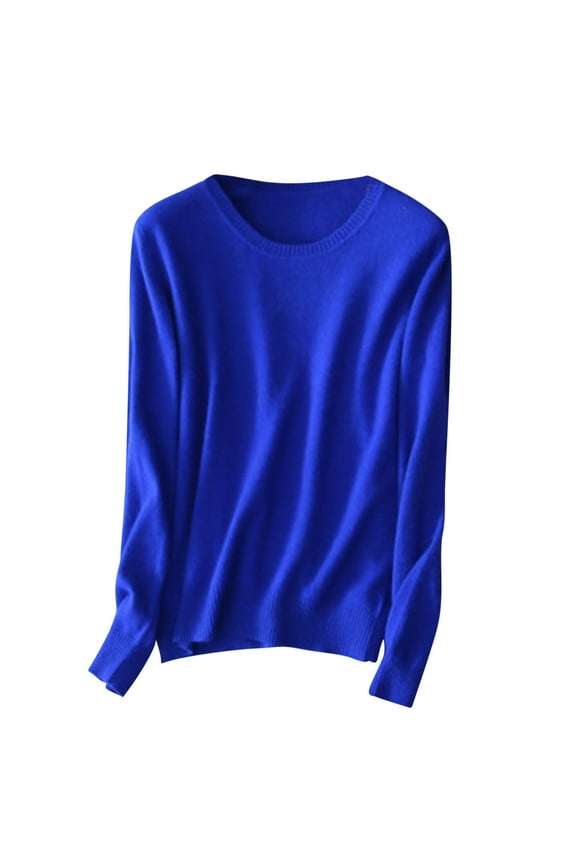 Women's Long Sleeve Tunic Tops Casual Round Neck Loose Blouses Basic Stretch Lightweight Tops
