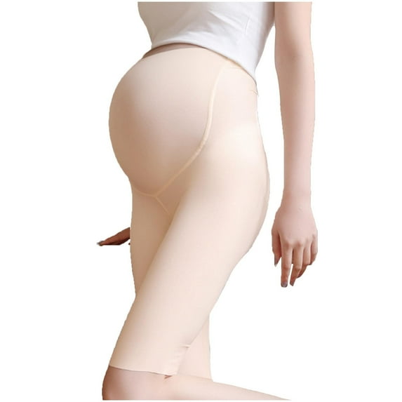 FAIWAD Women's Maternity Seamless Shapewear Shorts Knee Length Stretch Pregnancy Underwear Over Belly Crop Legging