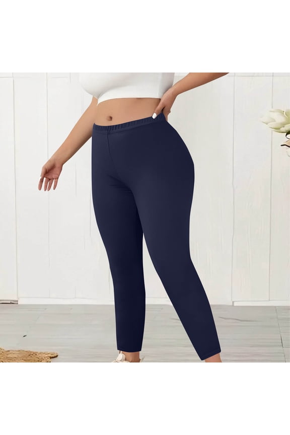 Women's Pants Plus Size High Waisted Full Length Yoga Leggings Casual Stretch Athletic Workout Tights