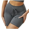 thumbnail image 1 of FAIWAD Women's Ribbed Shorts Drawstring Solid Color Elastic High Waist Yoga Shorts Stretch Seamless Biker Shorts, 1 of 4