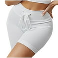 thumbnail image 1 of FAIWAD Women's Ribbed Shorts Drawstring Solid Color Elastic High Waist Yoga Shorts Stretch Seamless Biker Shorts, 1 of 4