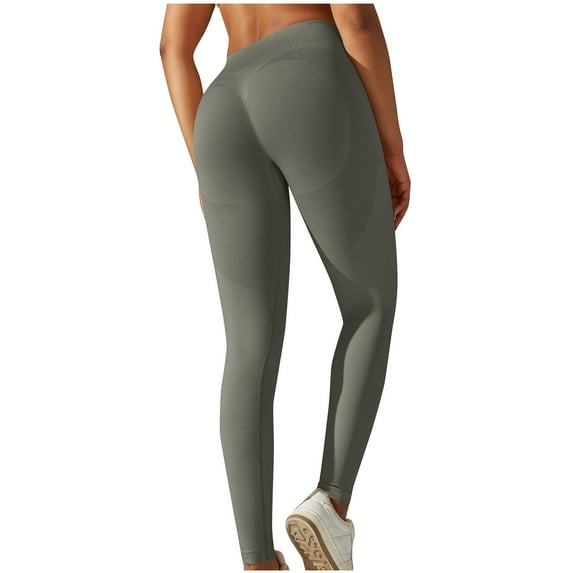FAIWAD Women's Seamless Butt Lifting Legging Workout Pants High Waist Stretch Solid Color Slim Yoga Pants
