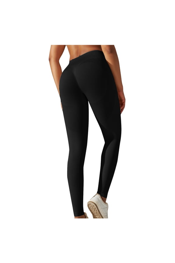 Women's Seamless Butt Lifting Legging Workout Pants High Waist Stretch Solid Color Slim Yoga Pants
