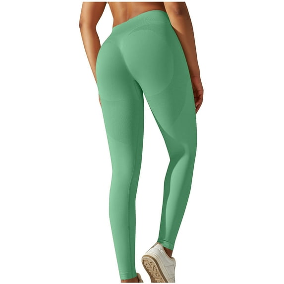 FAIWAD Women's Seamless Butt Lifting Legging Workout Pants High Waist Stretch Solid Color Slim Yoga Pants