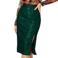 thumbnail image 1 of FAIWAD Women's Sequin Tight Midi High Waist Slim Hip Sparkly Pencil Skirt Party Cocktail Slit Skirts, 1 of 7