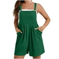 thumbnail image 1 of FAIWAD Women's Short Overalls Casual Loose Bib Jumpsuits Button Up Adjustable Straps Rompers with Pockets, 1 of 8
