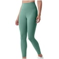 thumbnail image 1 of FAIWAD Women's Solid Color Yoga Leggings Butt Lifting Workout High Waist Stretch Running Pants, 1 of 5