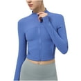 thumbnail image 1 of FAIWAD Women's Sports Jacket Full Zip Workout Jacket Slim Long Sleeve Yoga Track Jacket with Thumb Holes, 1 of 7