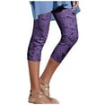 thumbnail image 1 of FAIWAD Women's Straight Capri High Waist Pant Print Soft Lightweight Joggers Trousers (XX-Large, Purple3), 1 of 4