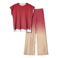thumbnail image 1 of FAIWAD Women's Summer 2 Piece Outfits Cap Sleeve Slit Cropped Top and Wide Leg Pants Lounge Tracksuit, 1 of 4