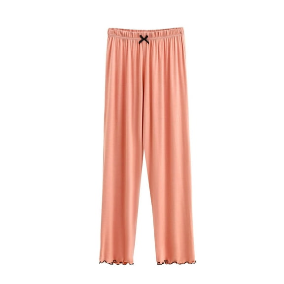 FAIWAD Women's Summer Breathable Cotton Pants Wide Leg Flowy Palazzo Pants Loose Elastic High Waisted Lounge Pant