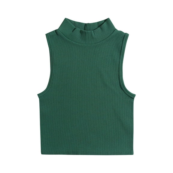 FAIWAD Women's Summer Mock Neck Tank Tops Sleeveless Casual Pullover Vest Casual Basic Slim Solid Color Tee Shirts
