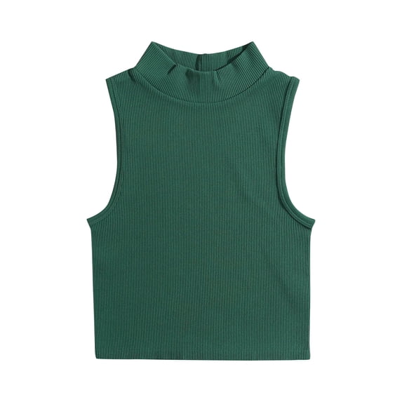 FAIWAD Women's Summer Mock Neck Tank Tops Sleeveless Casual Pullover Vest Casual Basic Slim Solid Color Tee Shirts