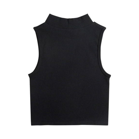 FAIWAD Women's Summer Mock Neck Tank Tops Sleeveless Casual Pullover Vest Casual Basic Slim Solid Color Tee Shirts