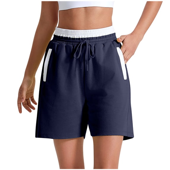 FAIWAD Women's Sweat Shorts Knee Length Comfy Cotton Short Pants Summer Casual Elastic Waist Workout Shorts