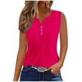 thumbnail image 1 of FAIWAD Women's Tank Tops Button Down Tunic Shirts Short Sleeve V Neck Blouses Summer Casual T-Shirts, 1 of 4